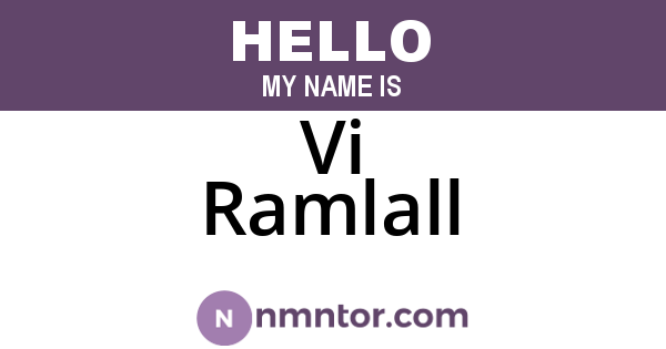 Vi Ramlall