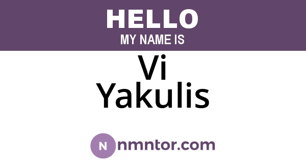 Vi Yakulis