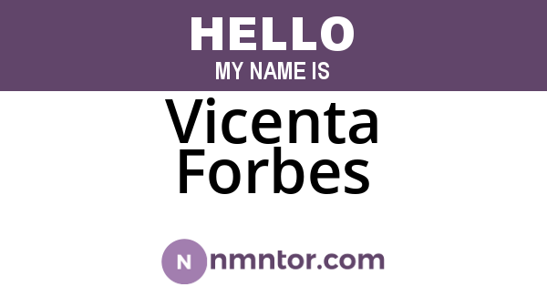 Vicenta Forbes