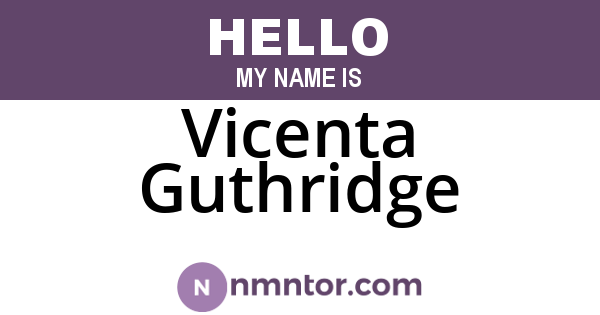 Vicenta Guthridge