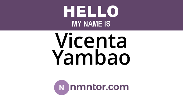 Vicenta Yambao