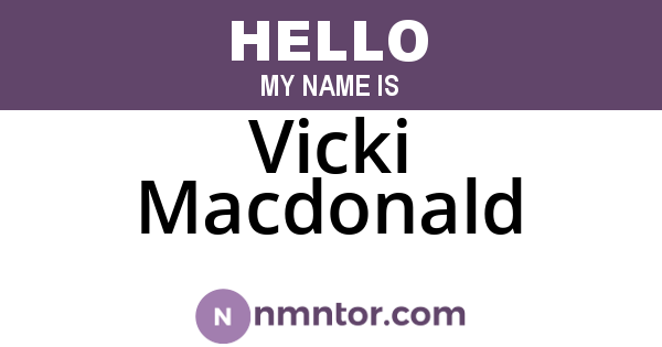 Vicki Macdonald