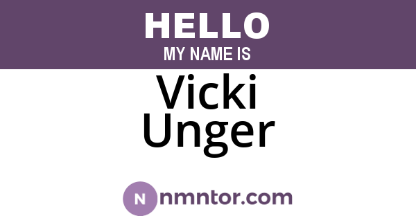 Vicki Unger