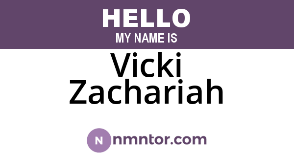 Vicki Zachariah