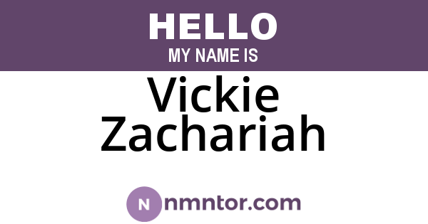 Vickie Zachariah
