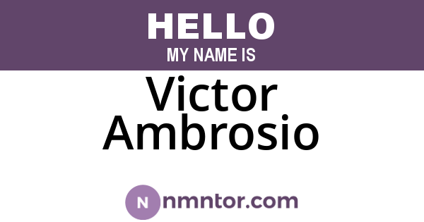 Victor Ambrosio