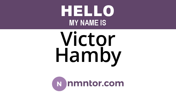 Victor Hamby