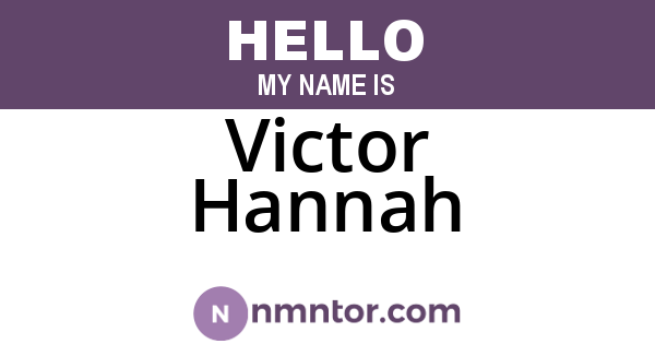 Victor Hannah