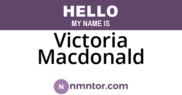 Victoria Macdonald