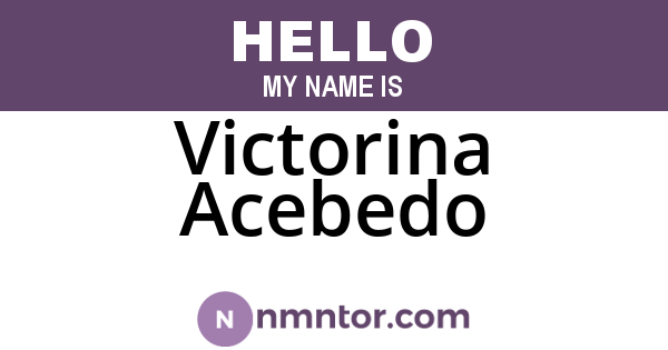 Victorina Acebedo