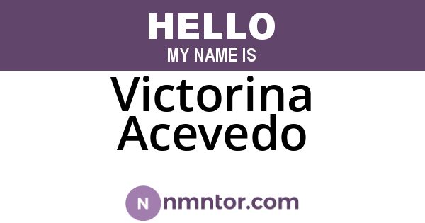 Victorina Acevedo