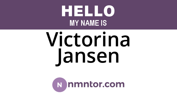 Victorina Jansen
