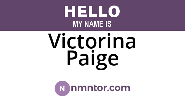 Victorina Paige