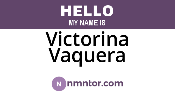 Victorina Vaquera