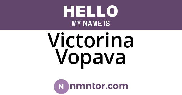 Victorina Vopava