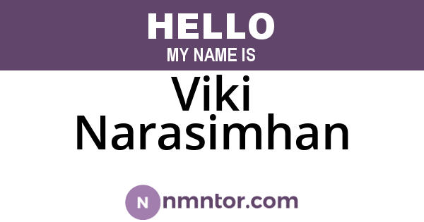 Viki Narasimhan