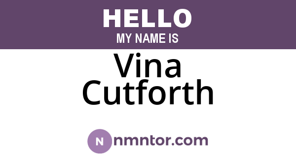 Vina Cutforth