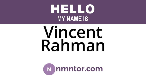 Vincent Rahman
