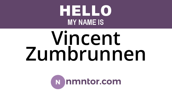 Vincent Zumbrunnen