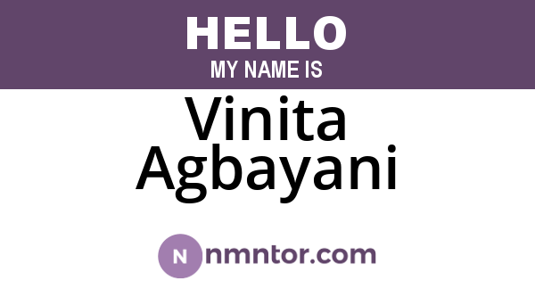 Vinita Agbayani