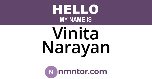 Vinita Narayan