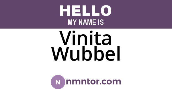 Vinita Wubbel