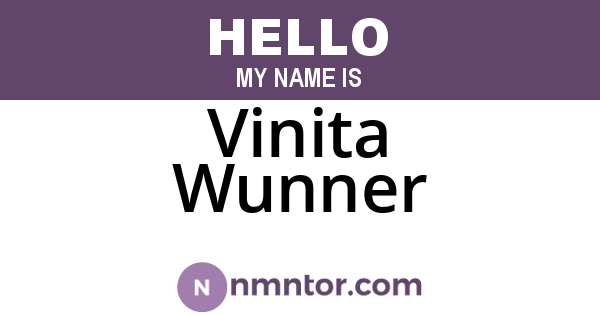 Vinita Wunner