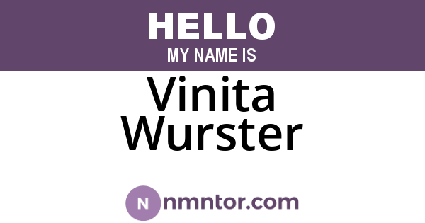 Vinita Wurster