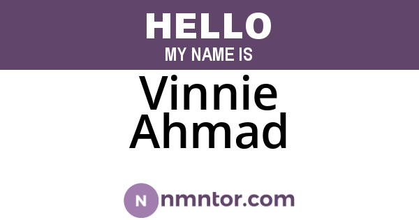 Vinnie Ahmad
