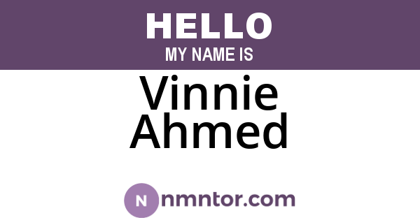 Vinnie Ahmed