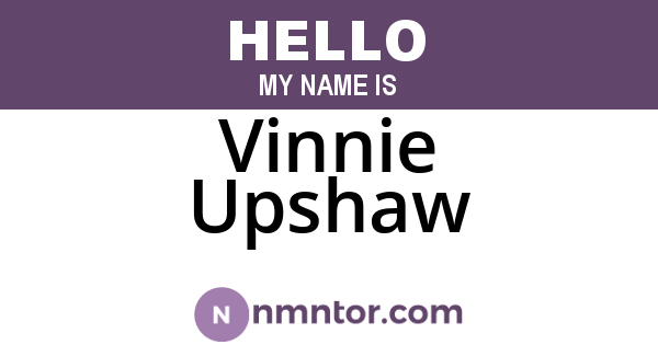 Vinnie Upshaw