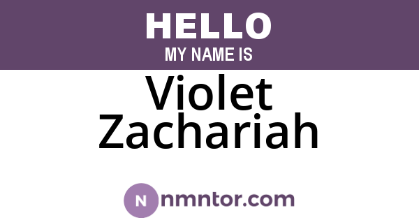 Violet Zachariah