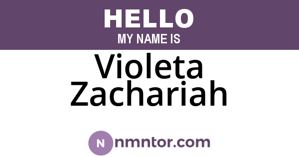 Violeta Zachariah