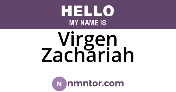 Virgen Zachariah