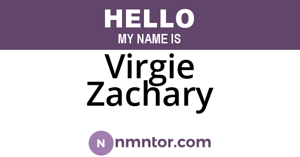 Virgie Zachary