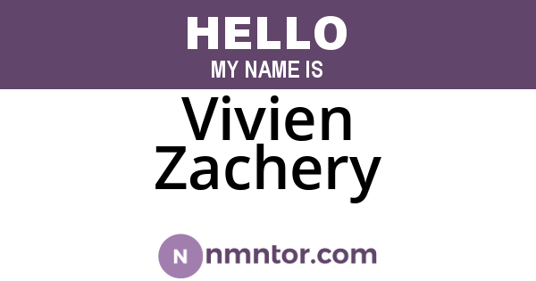 Vivien Zachery
