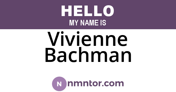 Vivienne Bachman