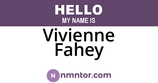 Vivienne Fahey