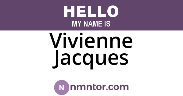 Vivienne Jacques