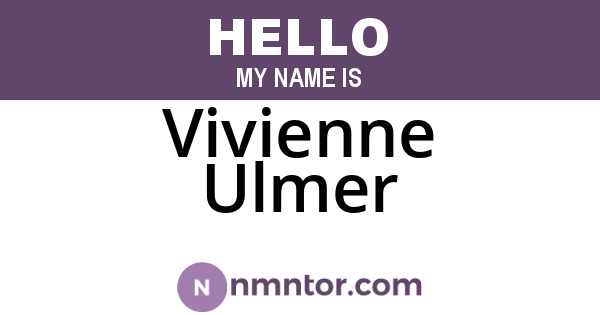 Vivienne Ulmer
