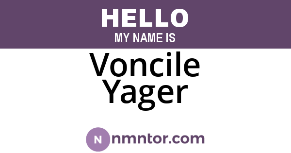 Voncile Yager