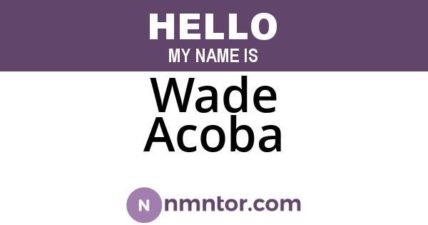 Wade Acoba