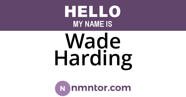 Wade Harding