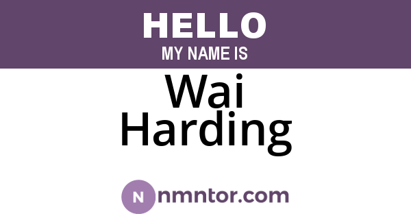 Wai Harding