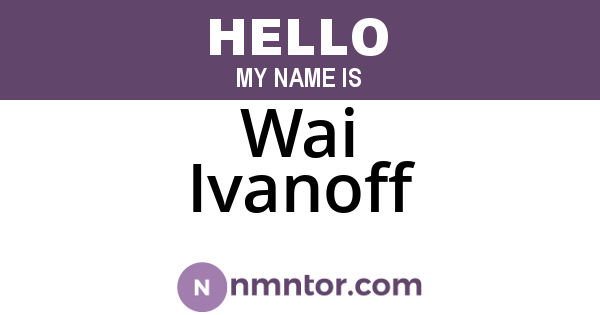 Wai Ivanoff