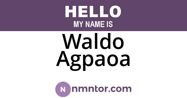 Waldo Agpaoa