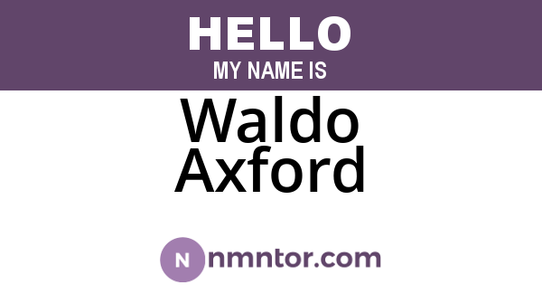 Waldo Axford