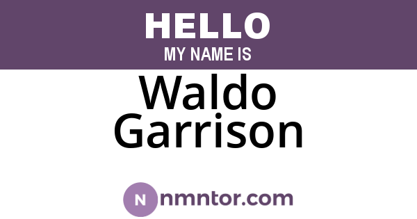 Waldo Garrison
