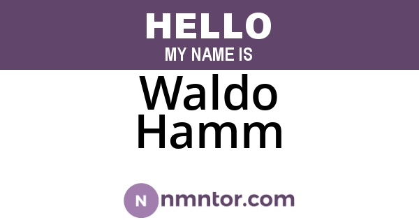 Waldo Hamm