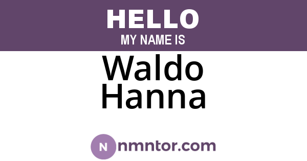 Waldo Hanna